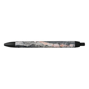 Pine bark pattern black ink pen