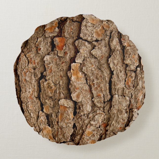 Pine Bark Texture Round Cushion (Back)