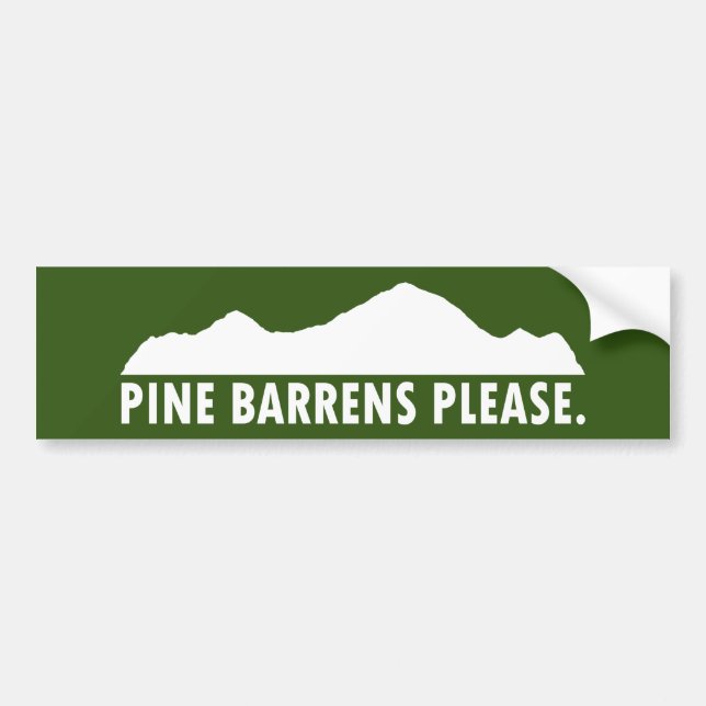 Pine Barrens Please Bumper Sticker (Front)