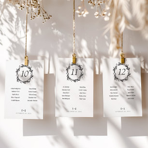 Pine & Berries Wreath Table Numbers & Names Event