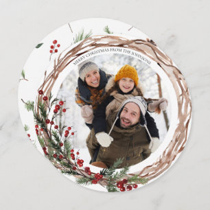 Pine Berry Natural Botanicals Round Photo Holiday 