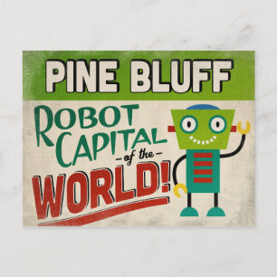 Pine Bluff Arkansas Robot - Funny Vintage Postcard