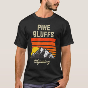 Pine Bluffs Wyoming Retro City State Usa T-Shirt