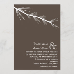 Pine Bough Brown Wedding Invitation
