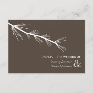 Pine Bough Brown Wedding R.S.V.P. RSVP Card