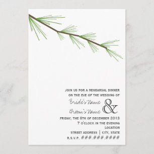 Pine Bough Rehearsal Dinner Invitation