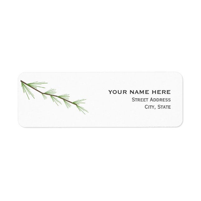 Pine Bough Wedding Address Label (Front)