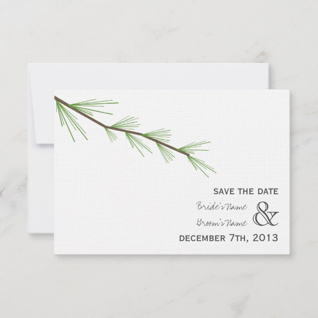 Pine Bough Wedding Save The Date (Front)