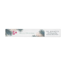 Pine Boughs and Berries Wraparound Label