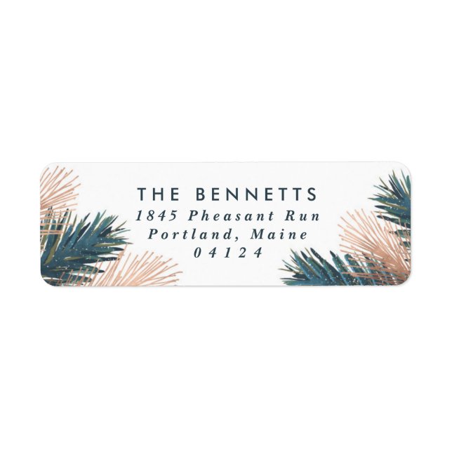 Pine Boughs Christmas Return Address Label (Front)