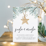 Pine Boughs | Holiday Party Invitation<br><div class="desc">Invite friends and loved ones to share some merriment this holiday season with our modern and festive holiday party invitations. Chic, simple design features watercolor pine boughs in spruce green, adorned with a single wooden star ornament. "Jingle and Mingle" appears beneath in handwritten lettering. Personalise with your holiday party details...</div>