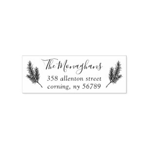 Pine Boughs Return Address Self-Inking Stamp