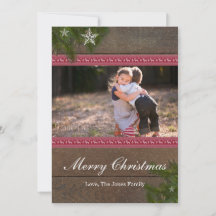 Pine Branch Star Merry Christmas Card