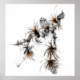 Pine Branch, Sumi-e Poster