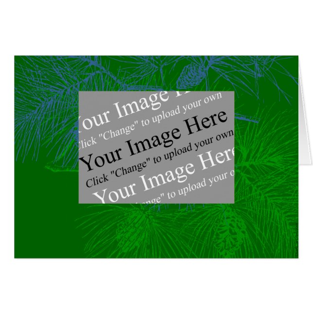 Pine Branch Vintage Art Custom Greeting Cards (Front Horizontal)