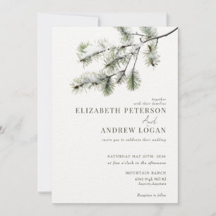 Pine Branch   Winter Forest Wedding Invitation