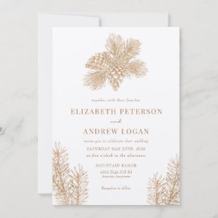 Pine Branch   Winter Forest Wedding Invitation