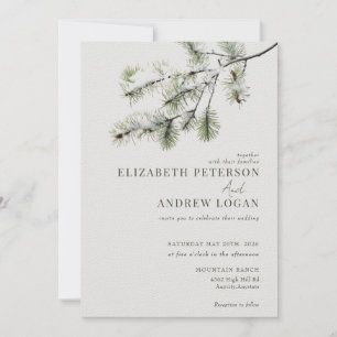 Pine Branch   Winter Forest Wedding Invitation