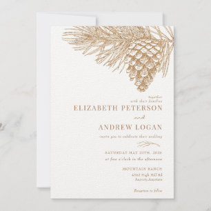 Pine Branch Winter Forest Wedding Invitation