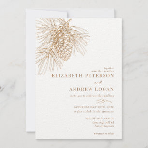 Pine Branch   Winter Forest Wedding Invitation