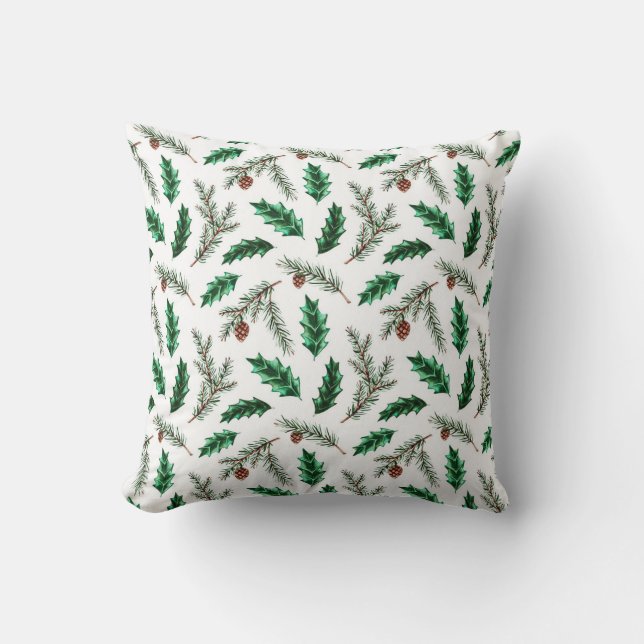 Pine Branches and Cone  Cushion (Front)