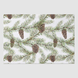 Pine branches and cones Christmas, New Year Tissue Paper
