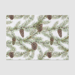 Pine branches and cones Christmas, New Year Tissue Paper