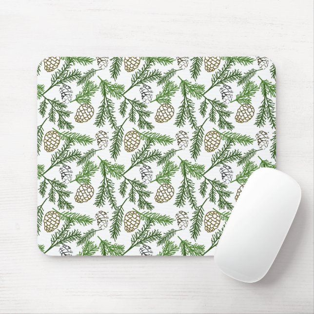 Pine Branches Mouse Mat (With Mouse)