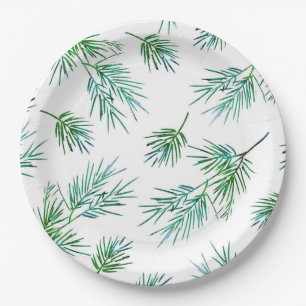 'Pine Branches' Paper Plate