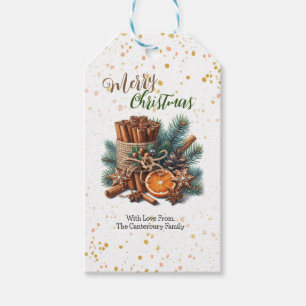Pine Burlap and Cinnamon Sticks Christmas  Gift Tags