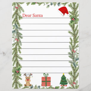 Pine Christmas Letter to Santa Page