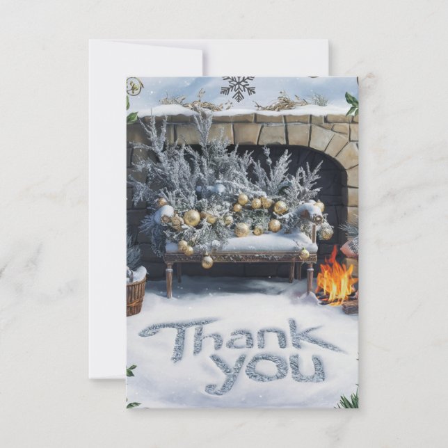 Pine Colourful Boho Happy Holidays Thank You Card (Front)