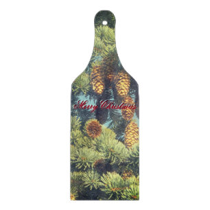 PINE COMB Christmas wine glass cutting board