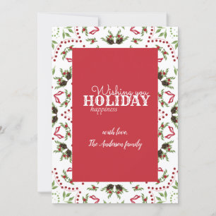 Pine cone and berries Mandala photo card