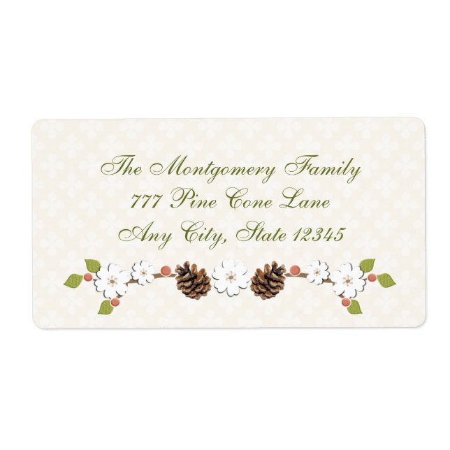 Pine Cone and Flower Laurel and Berries (Front)