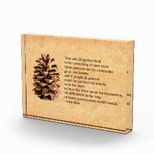 Pine Cone And John Muir Quote Photo Block