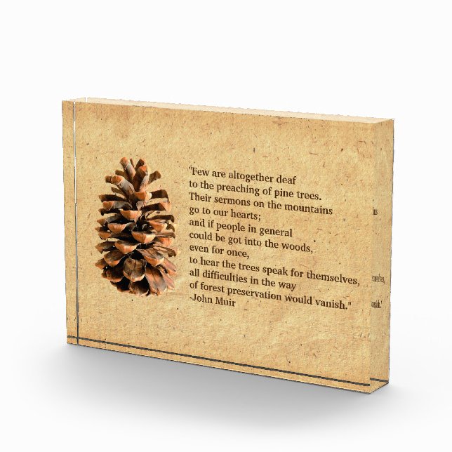 Pine Cone And John Muir Quote Photo Block (Right)