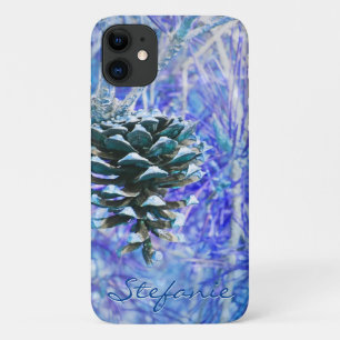 Pine Cone (blue) iPhone 11 Case