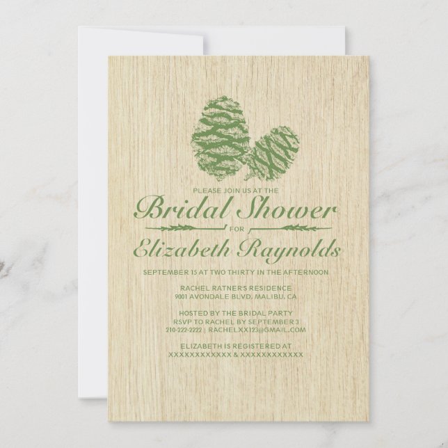 Pine Cone Bridal Shower Invitations (Front)