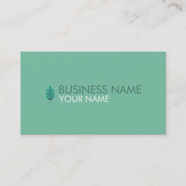 PINE CONE BUSINESS CARD PASTEL TURQUOISE (Front)