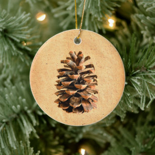 Pine Cone Ceramic Tree Decoration