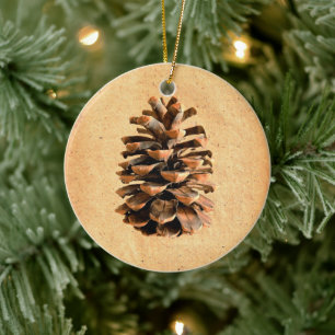 Pine Cone Ceramic Tree Decoration