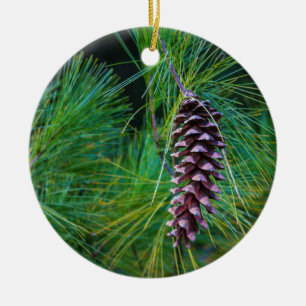 Pine Cone Ceramic Tree Decoration
