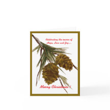 Pine Cone Christmas Card
