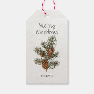 Pine Cone Christmas Gift Tag