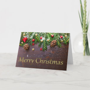 Pine Cone Christmas Holiday Card