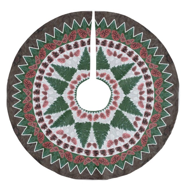 Pine Cone Christmas Tree Skirt (Front)