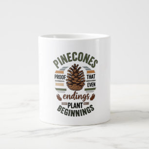 Pine cone design - The Evergreen Promise Large Coffee Mug