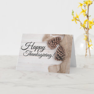 Pine cone fall scene greeting card