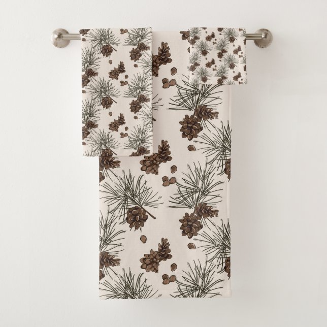 Pine cone fir Christmas tree Bath Towel Set (Insitu)